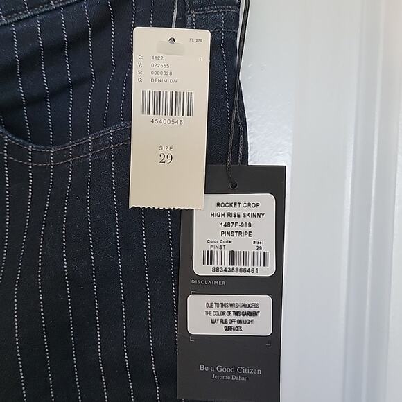 NWT Anthro Citizens of Humanity Rocket Crop Hi-Rise Skinny Jeans, Pinstripe, 29 - Picture 6 of 12